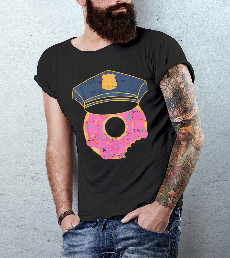 Donut Sprinkles Police Hat Cop Awesome Iconic T-Shirt