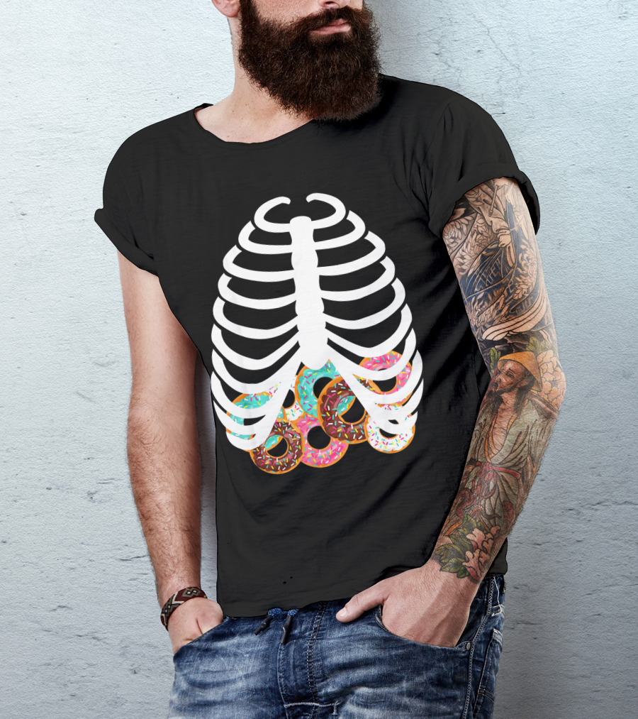 Halloween Adult Kids Rib Bone Donut Food Costume T-Shirt