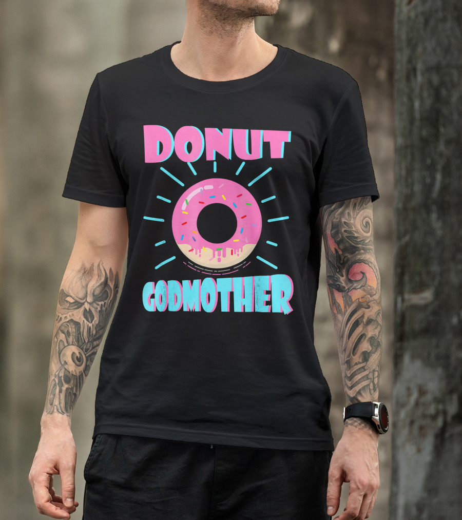 Donut Godmother Pink Frosted Donut With Sprinkles T-Shirt