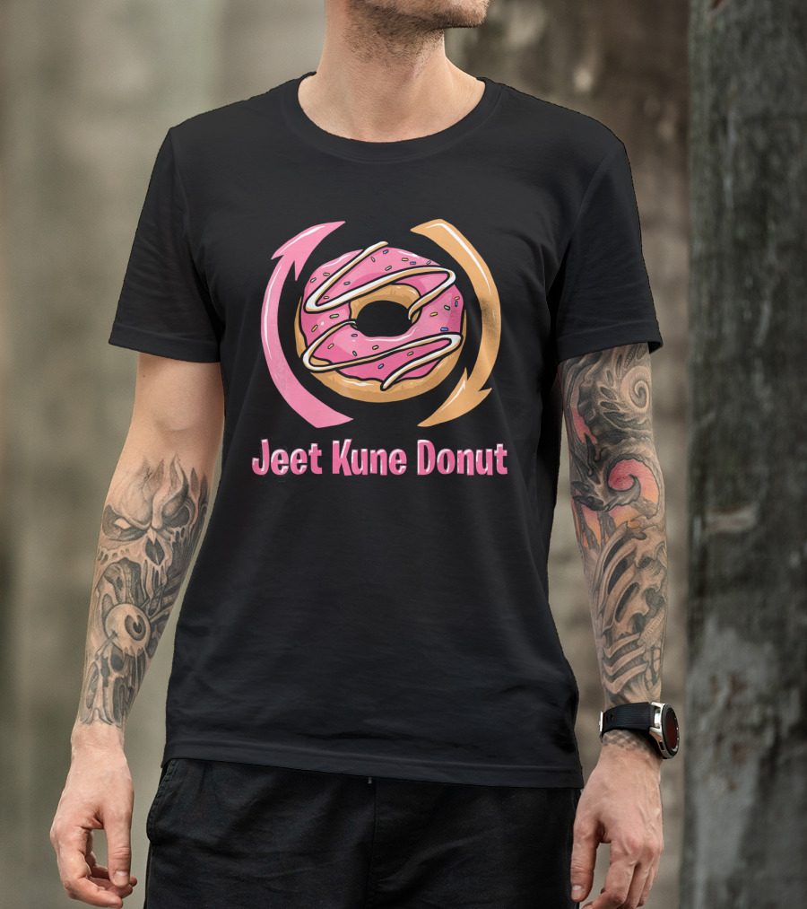 Jeet Kune Donut IIFY Pink Frosted Donut Martial Arts Humor T-Shirt