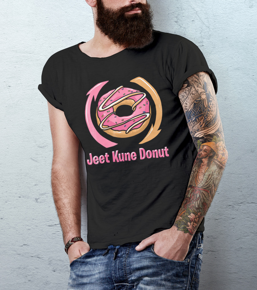 Jeet Kune Donut IIFY Pink Frosted Donut Martial Arts Humor T-Shirt