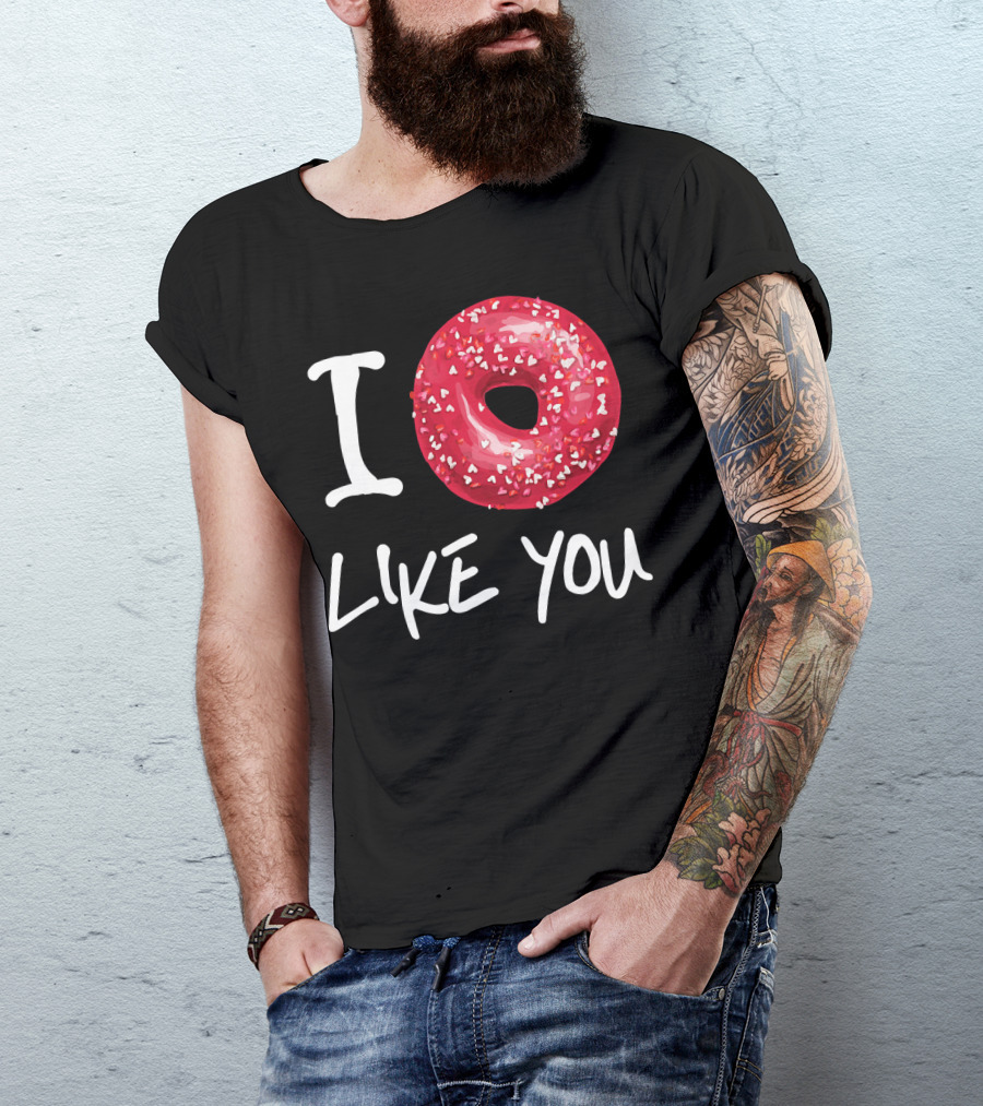 I Doughnut Like You Donut Funny Men Red Sprinkled Heart Doughnut T-Shirt