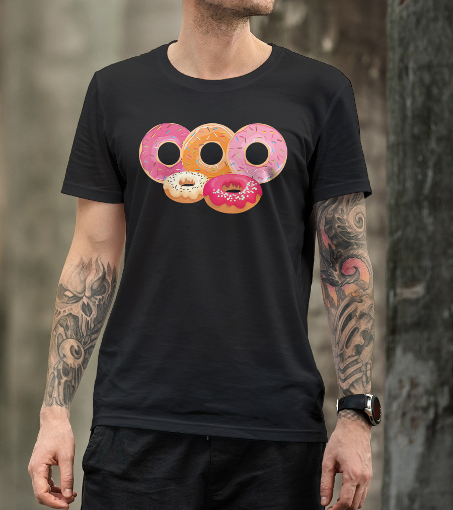 Donut Lover Dad Happy Doughnut Colorful Sprinkled Treats T-Shirt
