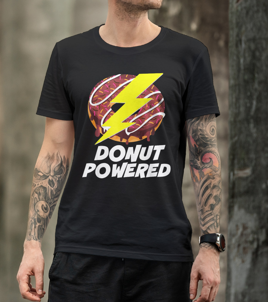 Donut Powered Lightning Bolt Donut With Sprinkles T-Shirt