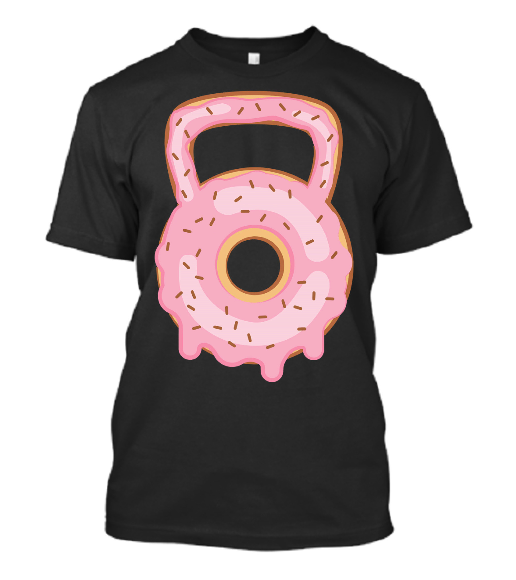 Kettlebell Donut Lover Gym Workout Pink Sprinkles T-Shirt