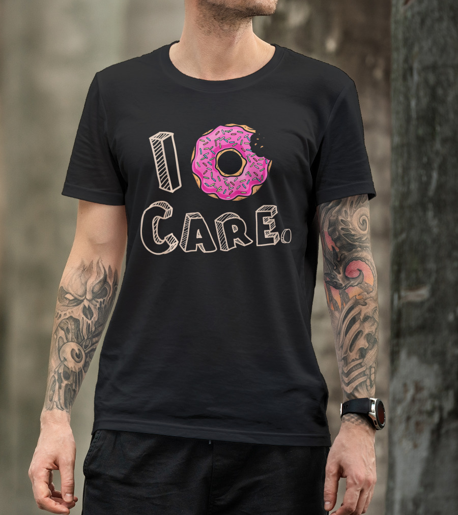 I Donut Care Pink Sprinkle Food Humor T-Shirt