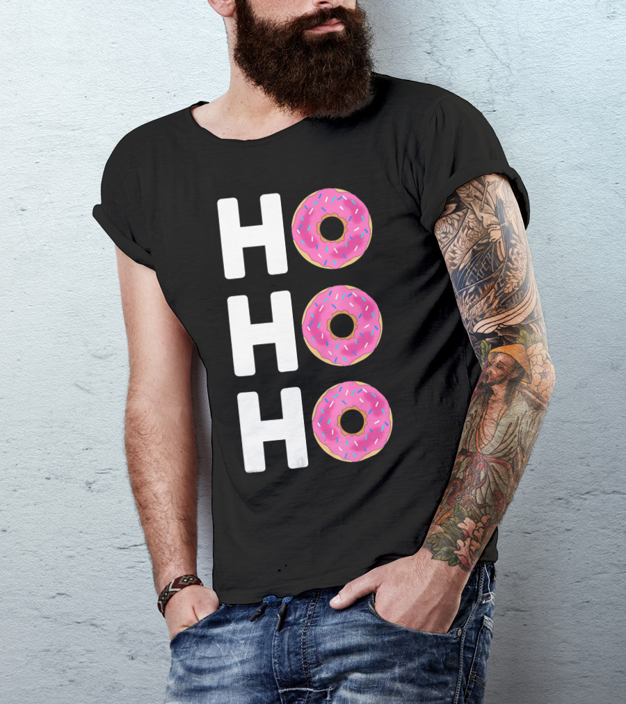 HO HO HO Funny Christmas Donut T-Shirt