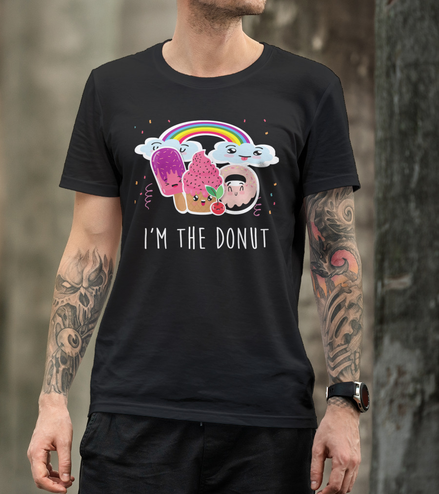 I'm The Donut Cute Funneh Kids Happy Family Rainbow Ice Cream Clouds T-Shirt