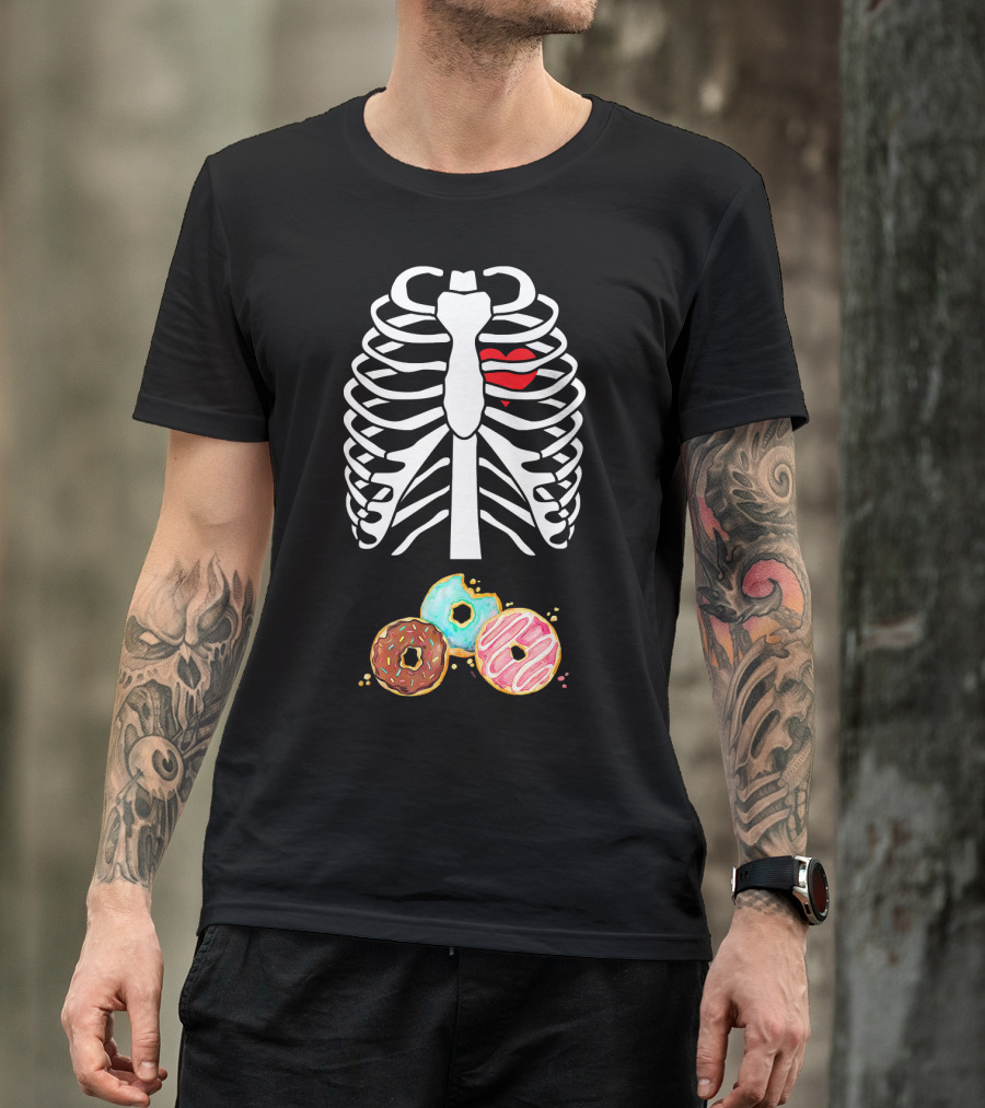 X Ray Ribs Heart Donuts Coffee Food Bone T-Shirt