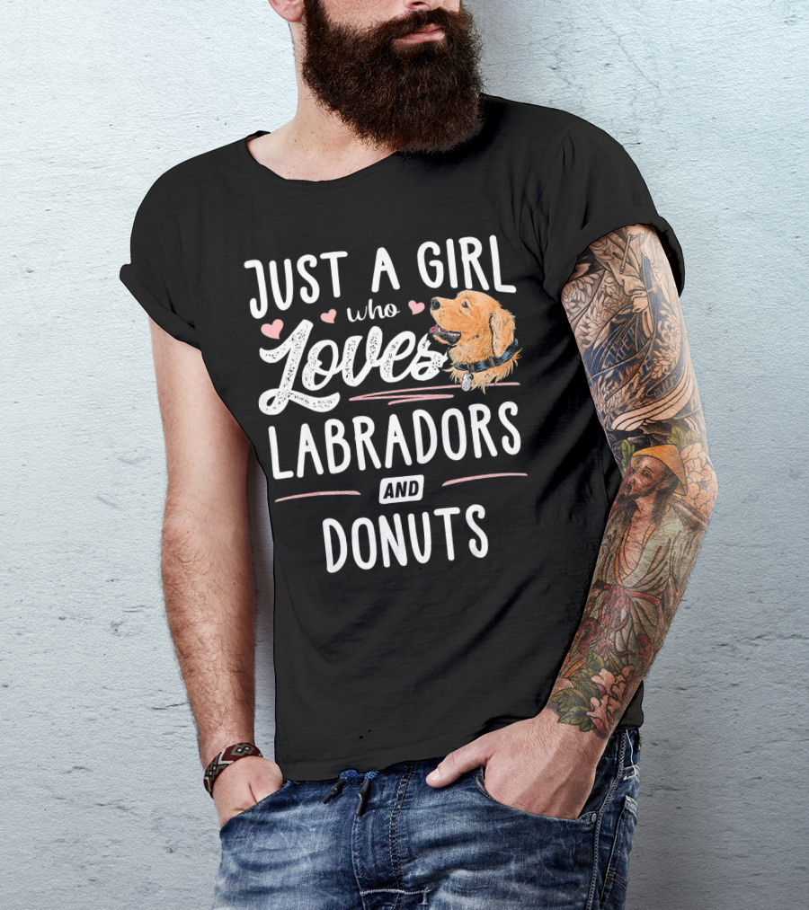 Just A Girl Who Loves Labradors And Donuts T-Shirt