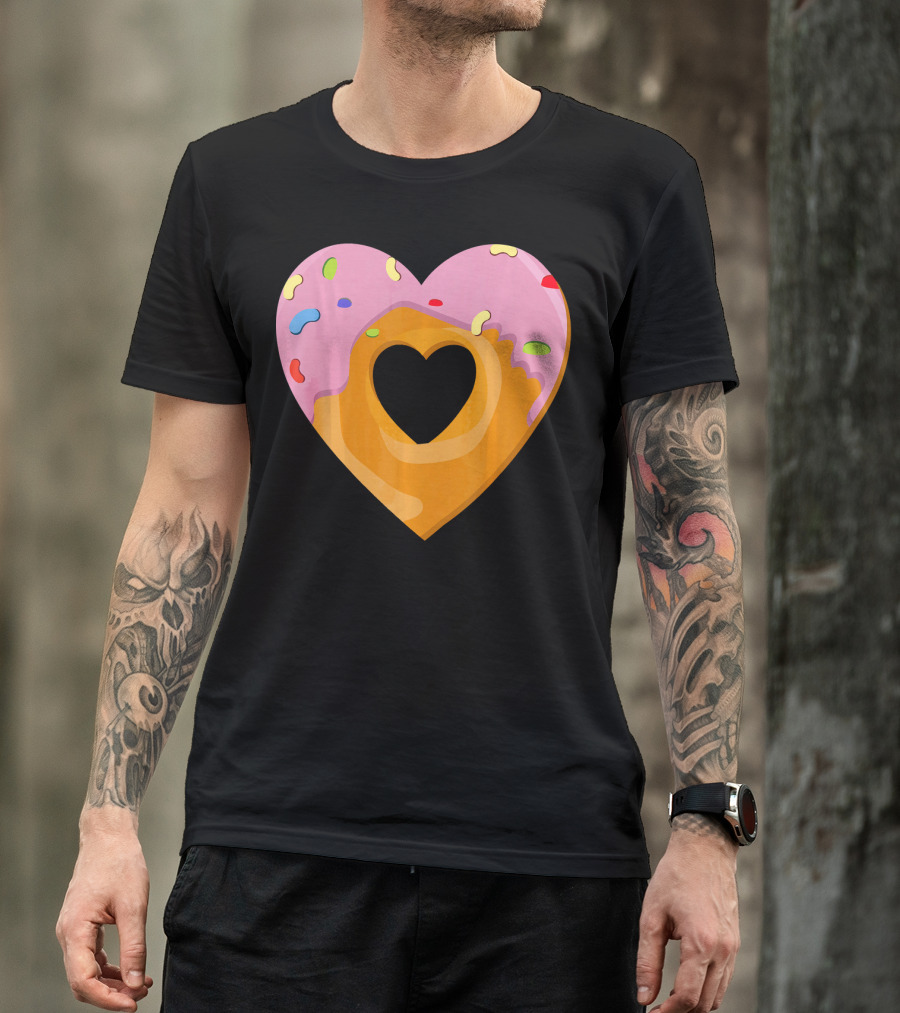 Donut Heart Cute Donut Heart WomenYouth Va T-Shirt