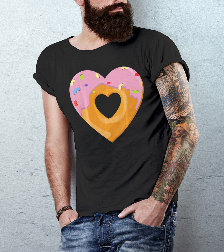 Donut Heart Cute Donut Heart WomenYouth Va T-Shirt