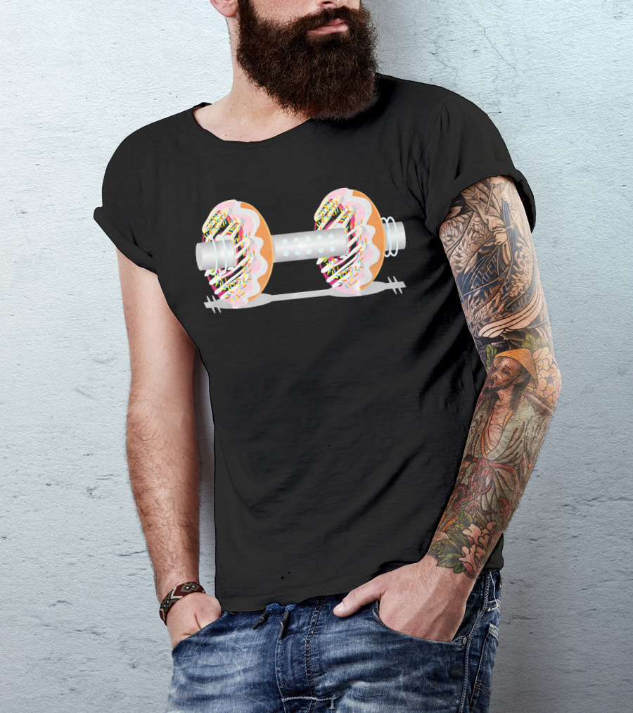 Gym Weight Lifting Donut Dumbbell Sprinkles T-Shirt