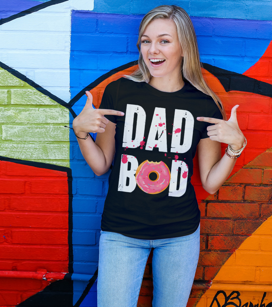 Dad Bod Donut Pink Sprinkle Humor T-Shirt