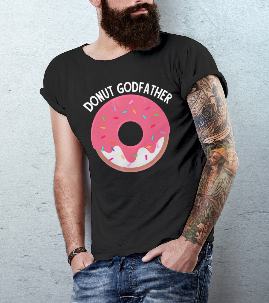 Donut Godfather Sprinkles Pink Donut T-Shirt