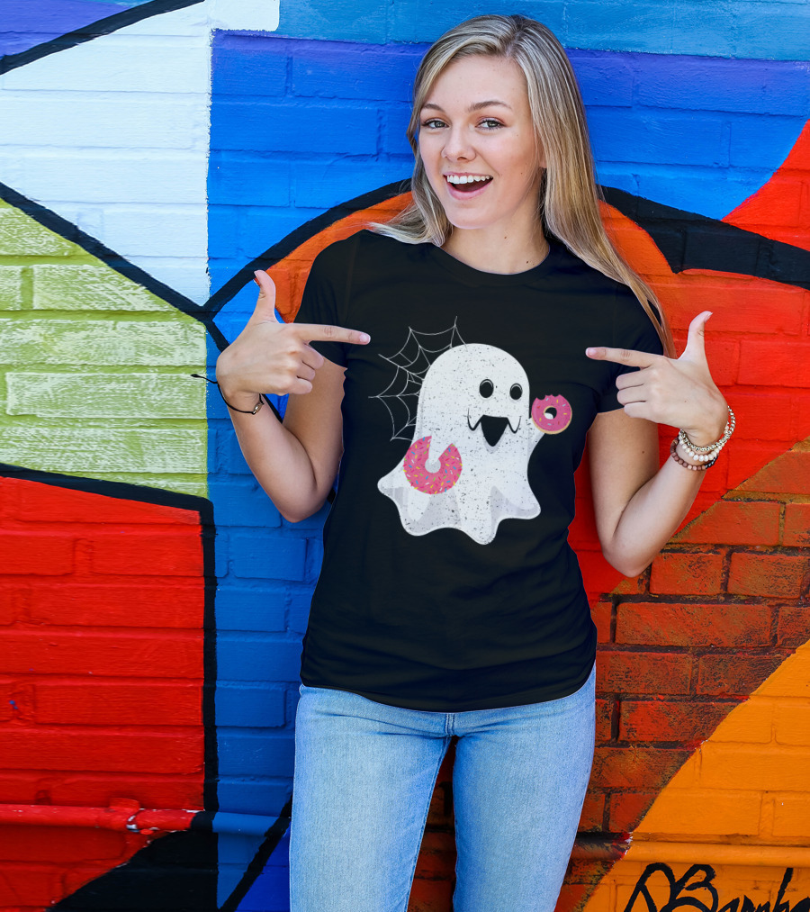 Ghost With Donut Halloween Costume Boy T-Shirt