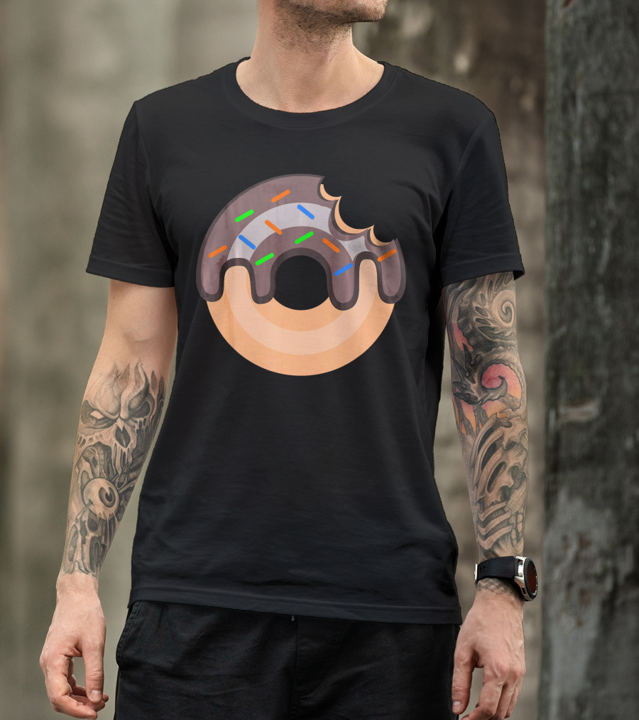 Donut Lover Favorite Food Chocolate Sprinkles Bite T-Shirt