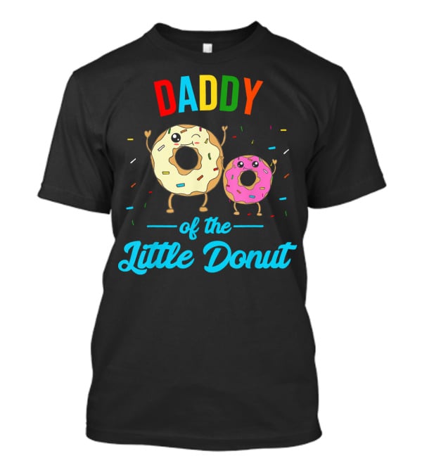 Mens Daddy Of The Little Donut Cute Colorful Sprinkles Character Duo T-Shirt