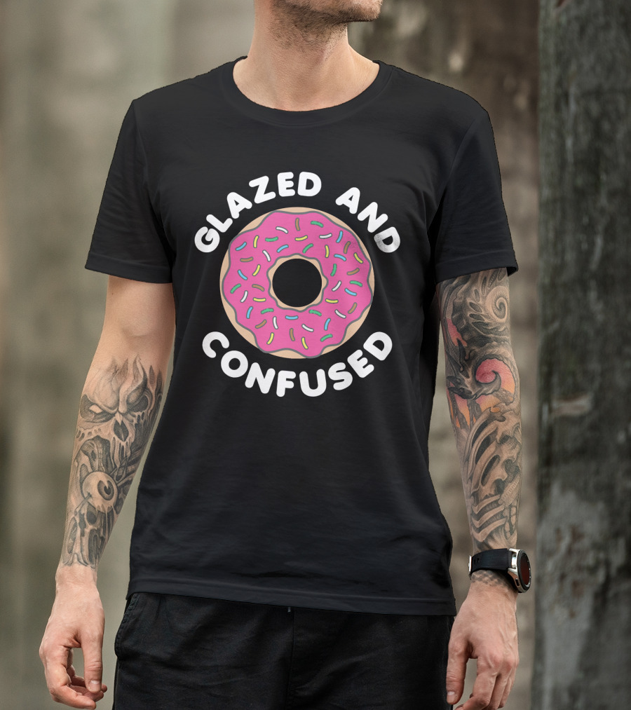 Glazed And Confused Pink Sprinkle Donut T-Shirt