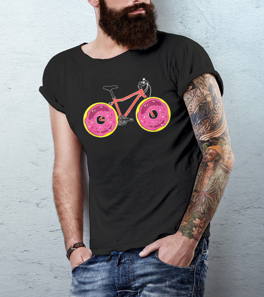 Donut Bicycle Mountain Bike Cycling Humor T-Shirt