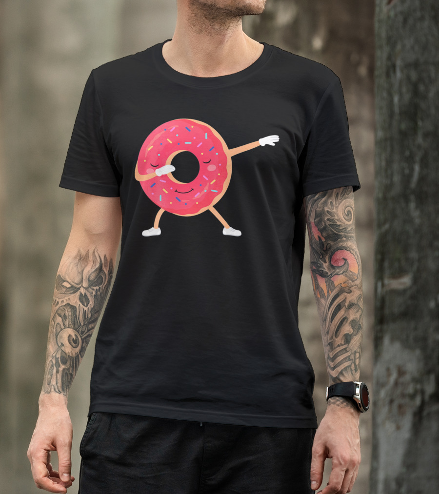 Dabbing Donut Sprinkles Funny Dance T-Shirt