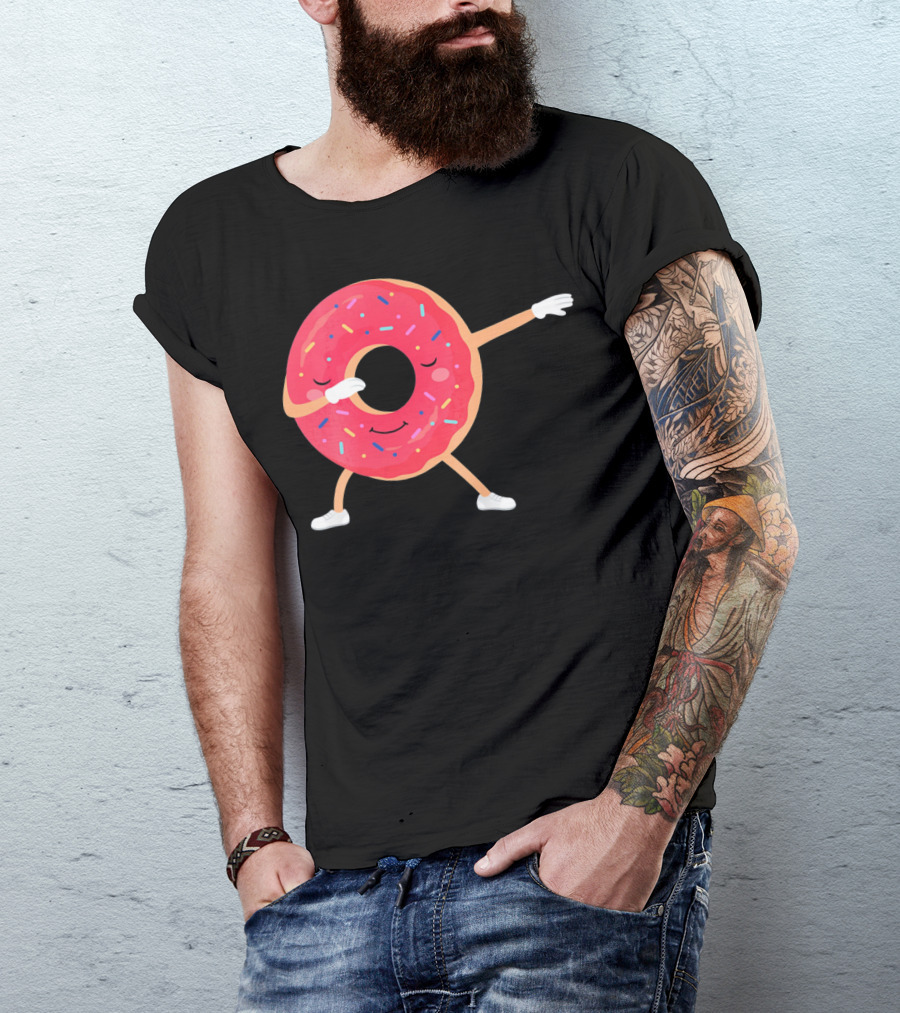 Dabbing Donut Sprinkles Funny Dance T-Shirt