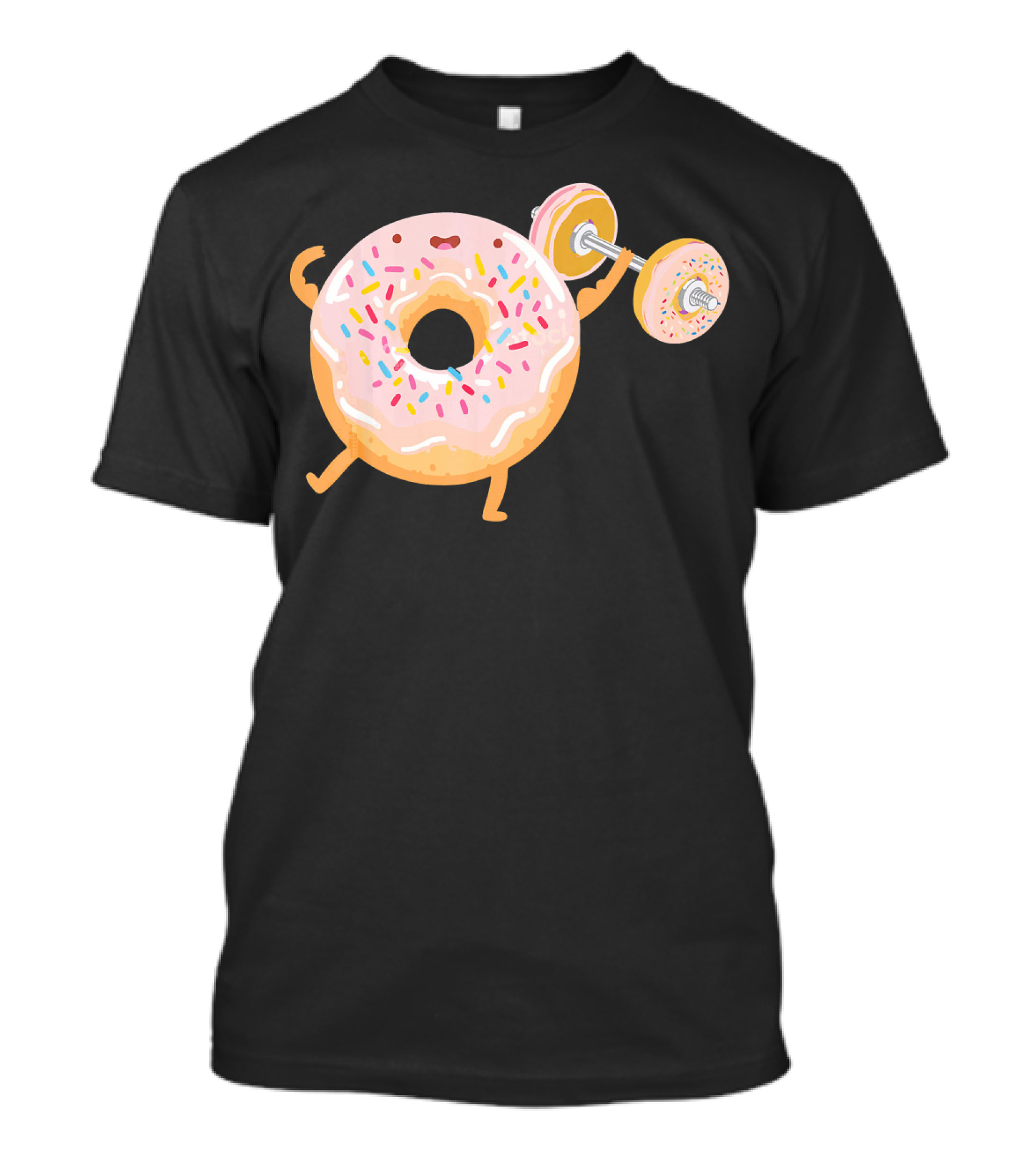 Funny Donut Gym Barbell Fitness Humor T-Shirt