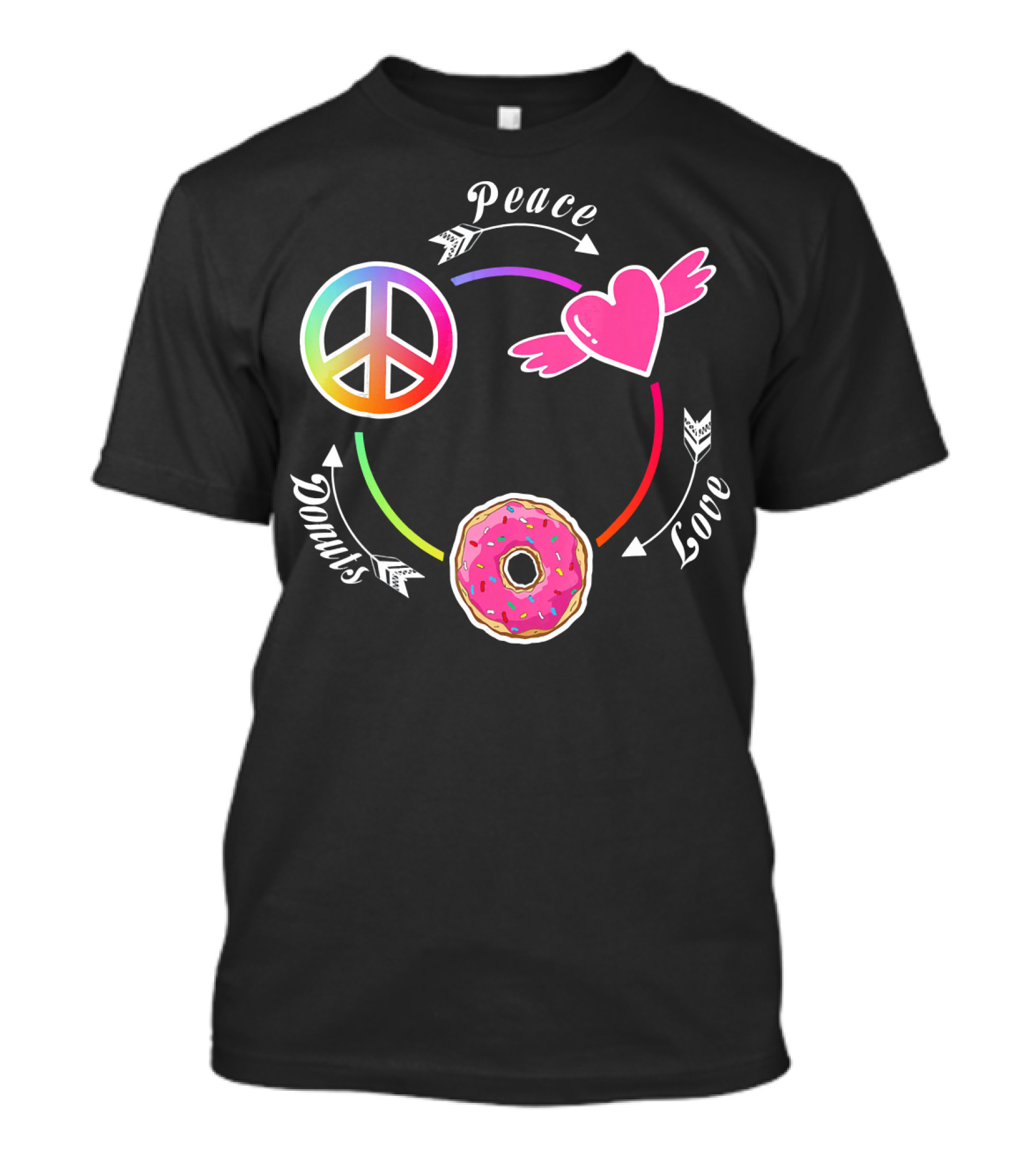 Peace Love Donuts Funny Donut I Love Donuts Lover T-Shirt
