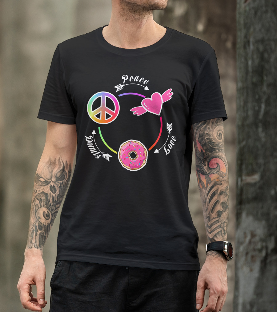 Peace Love Donuts Funny Donut I Love Donuts Lover T-Shirt