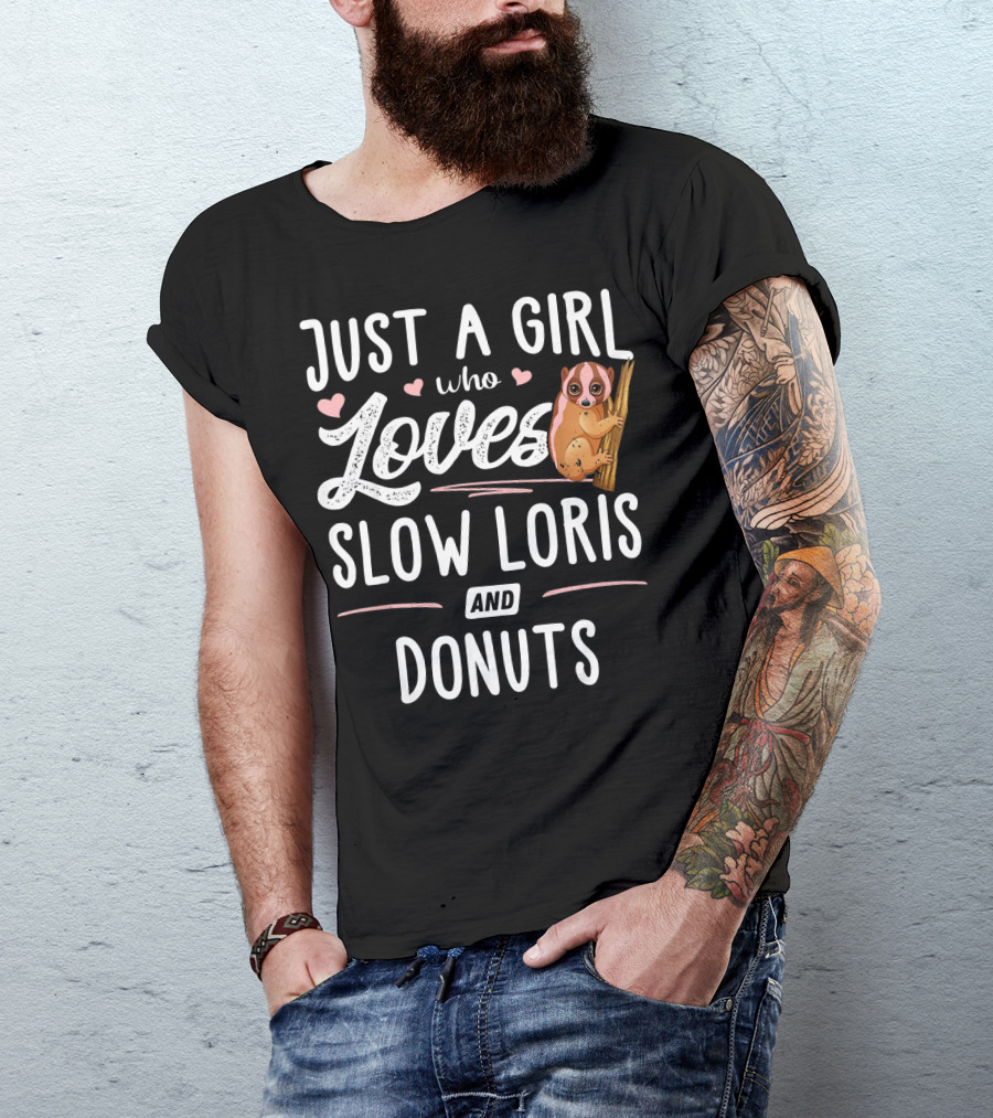 Just A Girl Who Loves Slow Loris And Donuts T-Shirt