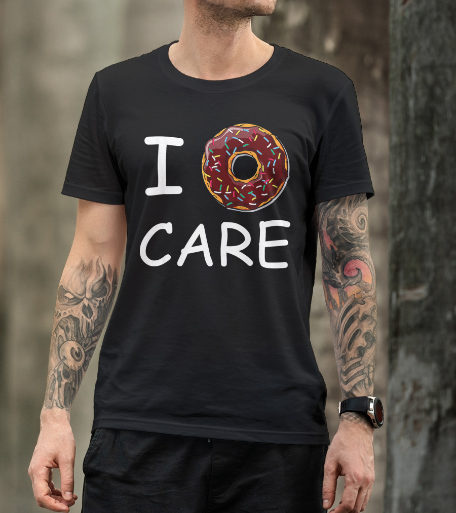 I Donut Care Sprinkles Donut Print T-Shirt