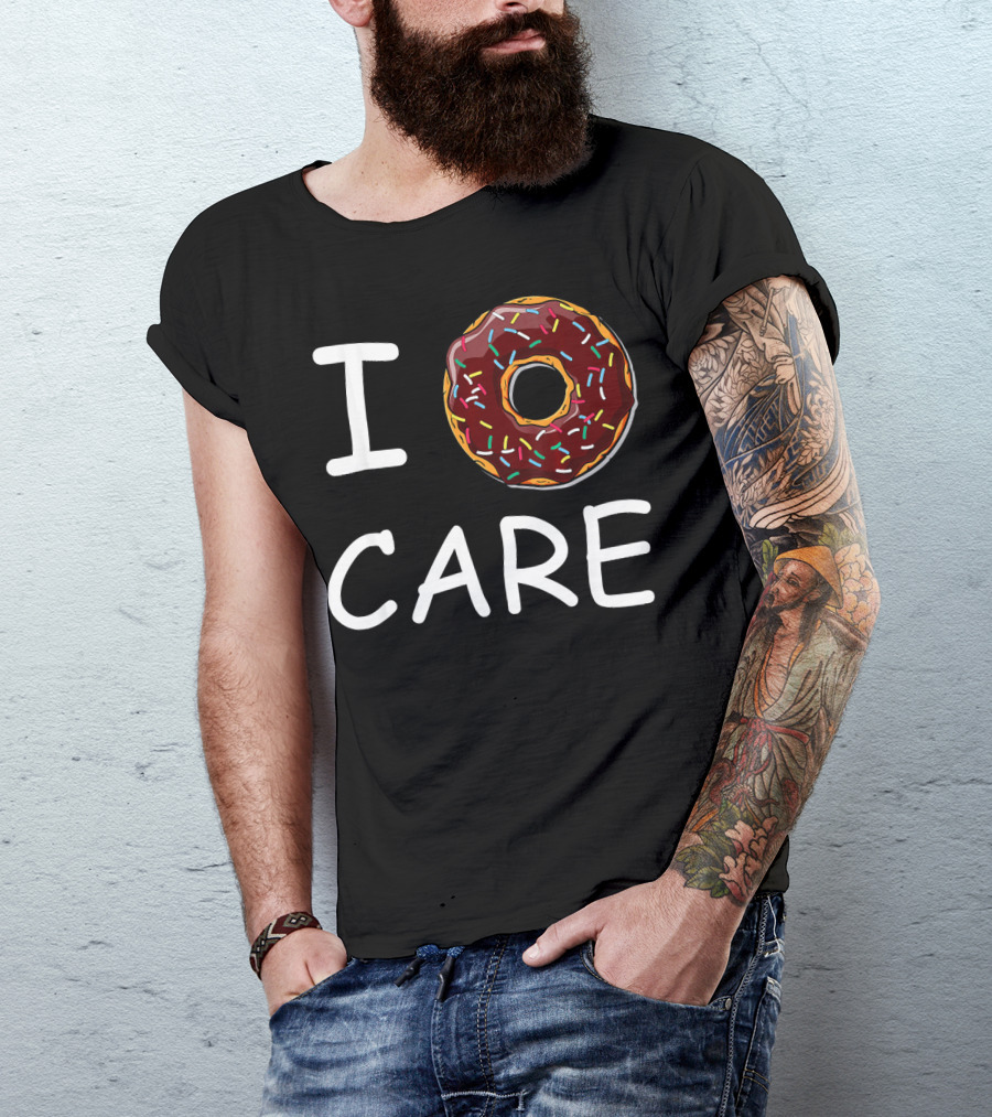 I Donut Care Sprinkles Donut Print T-Shirt