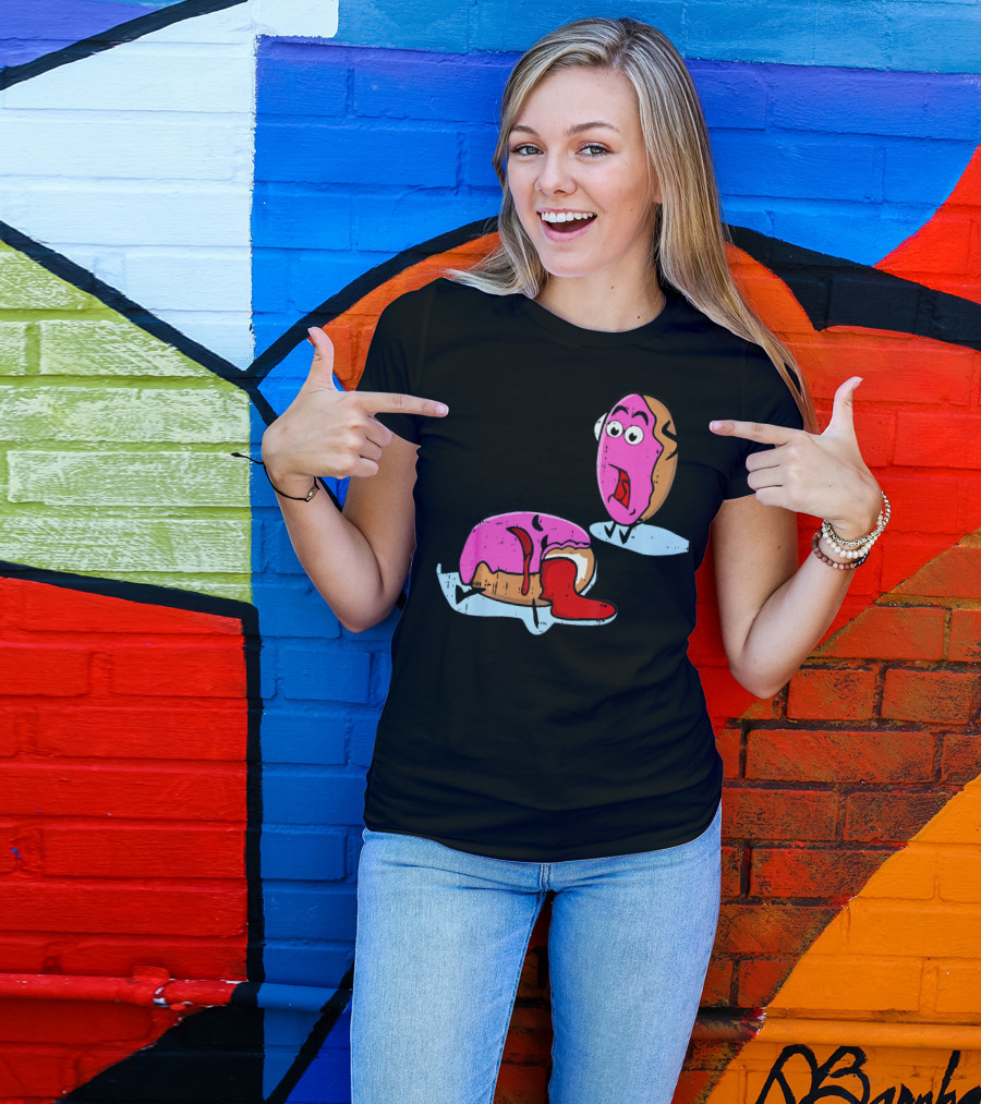 Dead Doughnut Bite Funny Donut Joke Swee Comic Reaction T-Shirt