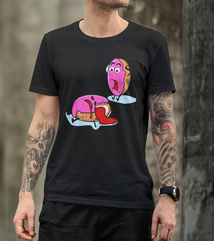 Dead Doughnut Bite Funny Donut Joke Swee Comic Reaction T-Shirt