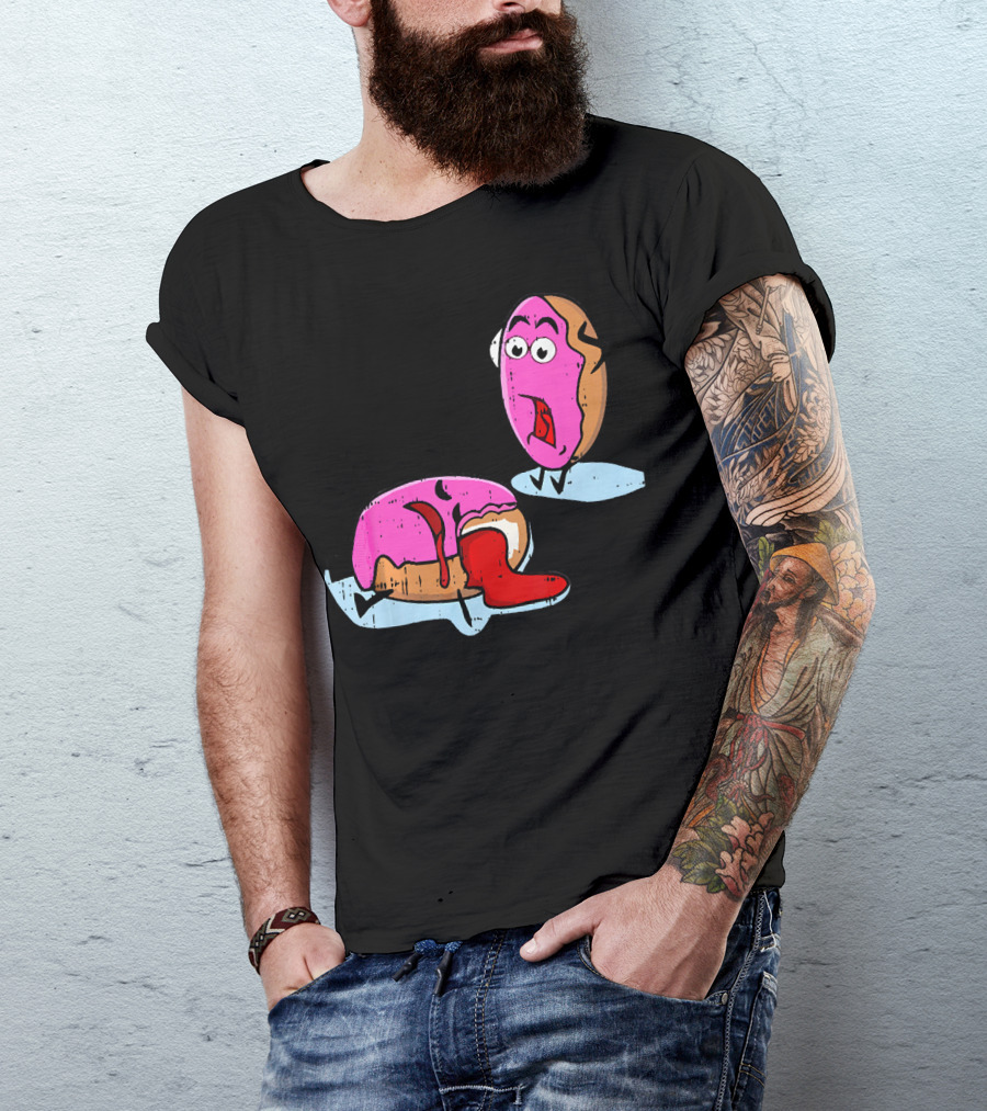 Dead Doughnut Bite Funny Donut Joke Swee Comic Reaction T-Shirt
