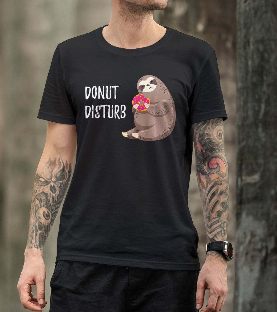 Donut Disturb Cute Sloth Eating A Donut T-Shirt