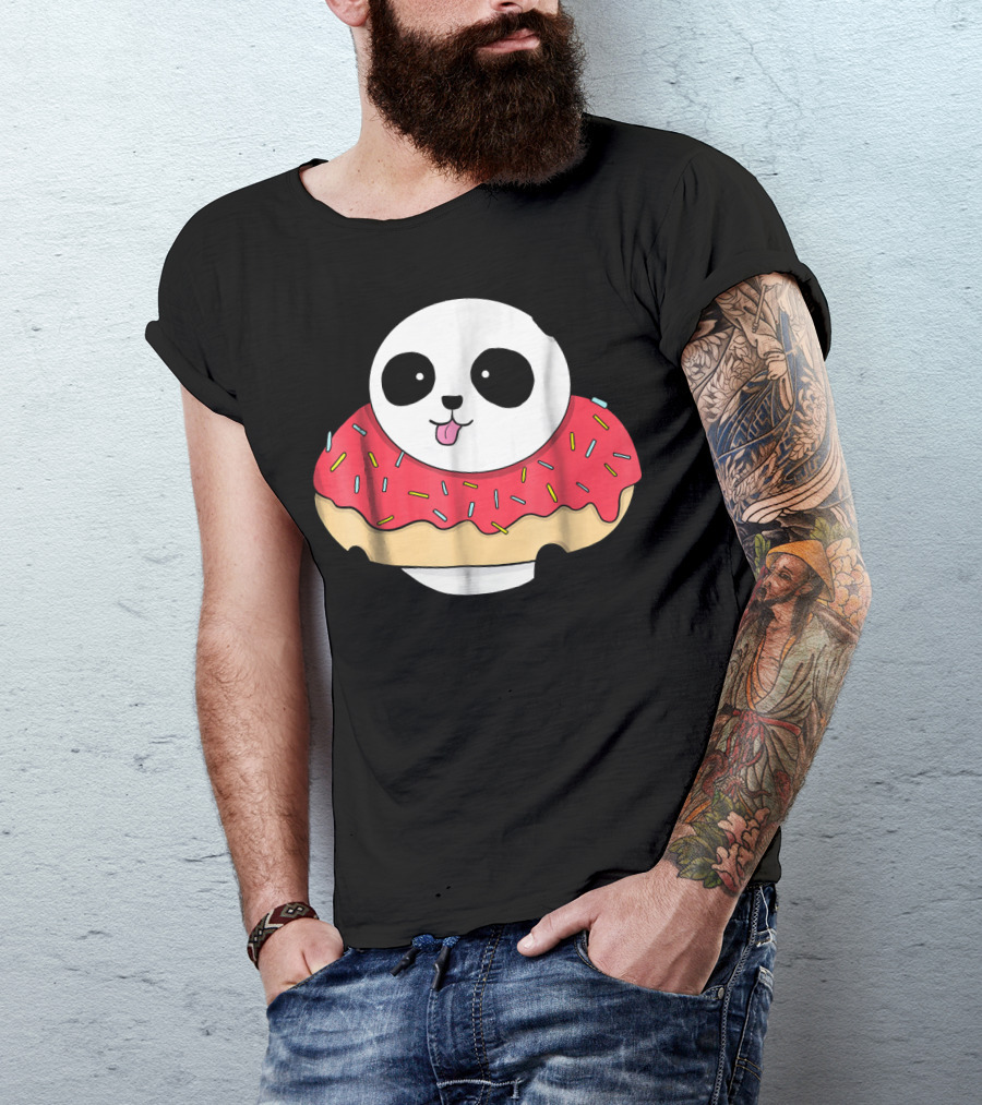 Cute Baby Panda With Sprinkled Donut Squish T-Shirt