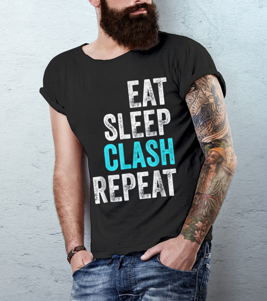 Mens Gaming Clan Eat Sleep Clash Repeat T-Shirt