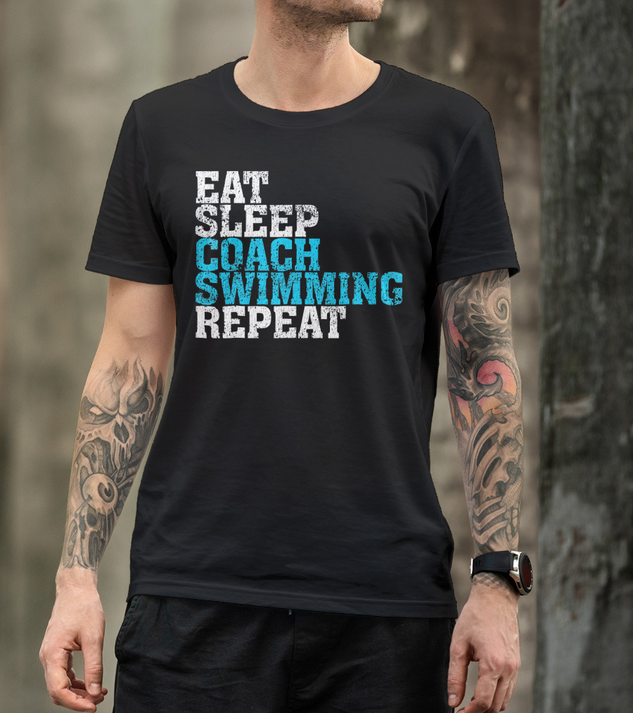 Eat Sleep Coach Swimming Repeat T-Shirt