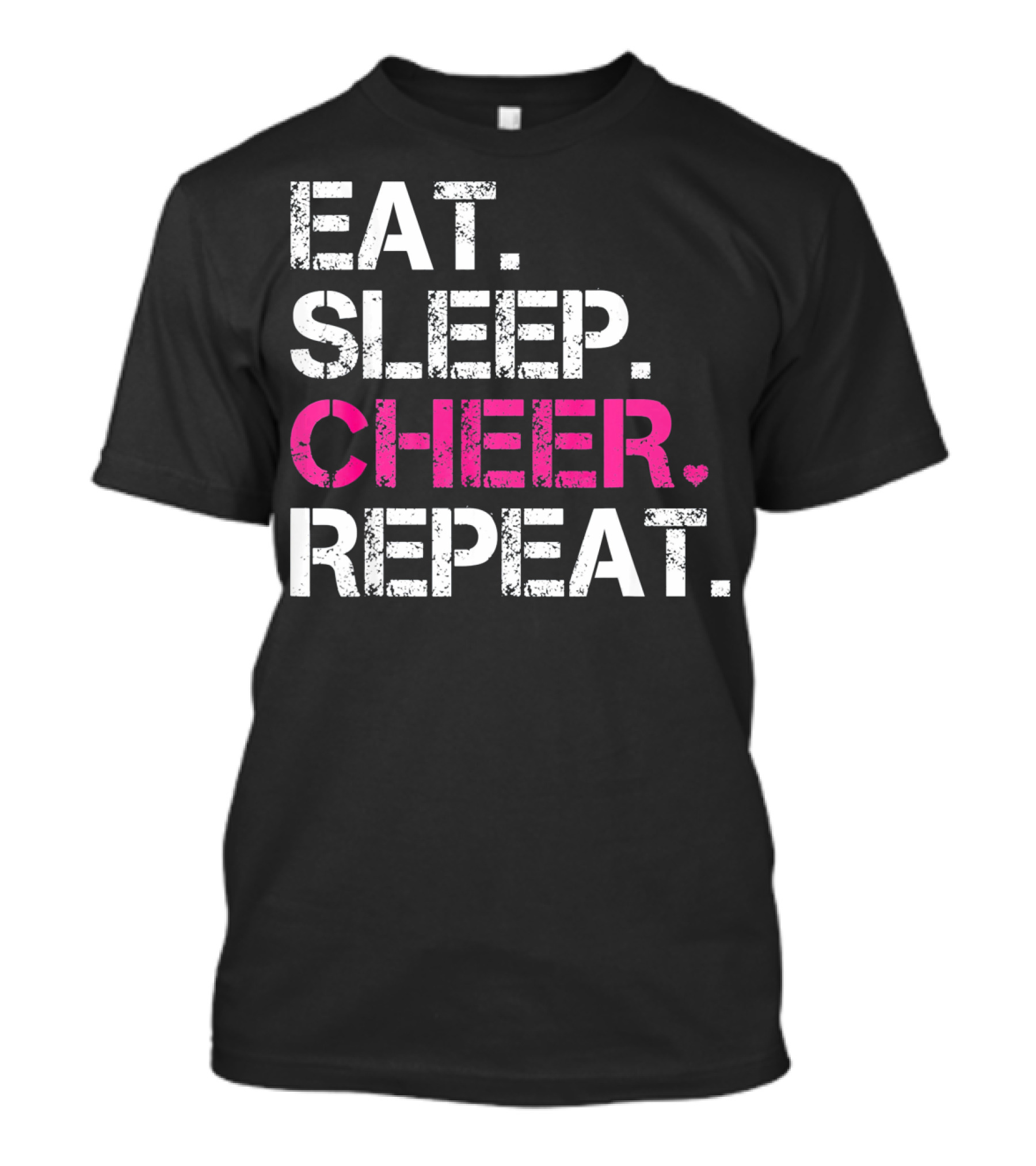Eat Sleep Cheer Heart Repeat Cheerleading T-Shirt
