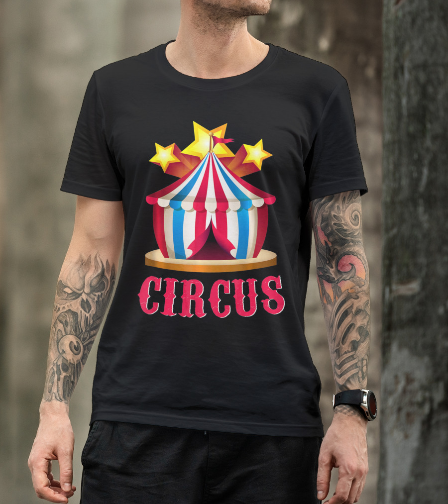 Circus Tent Emoticon With Stars Event Sta T-Shirt