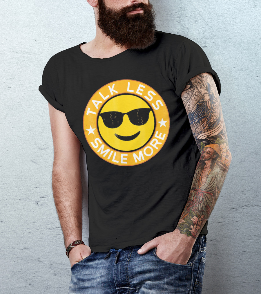Talk Less Smile More Hamilton Yellow Emo Sunglasses Smile T-Shirt