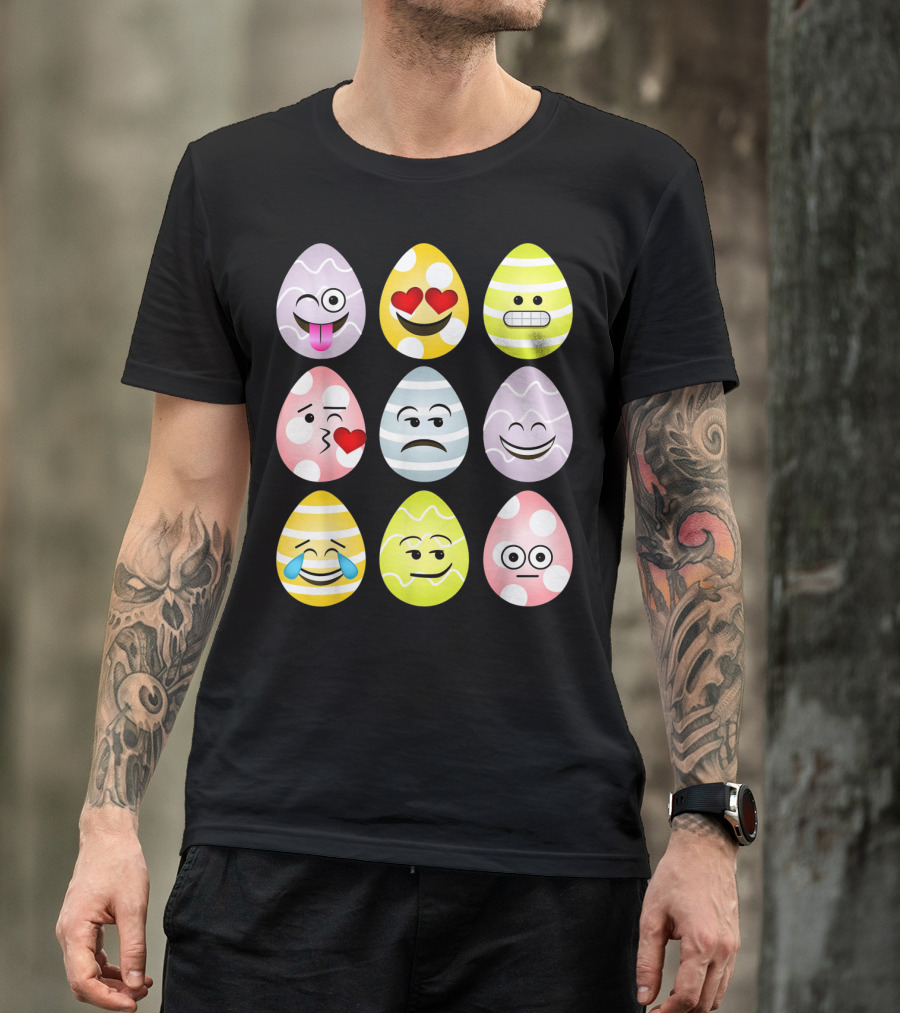 Easter Egg Emoji Faces Fun Expressions T-Shirt
