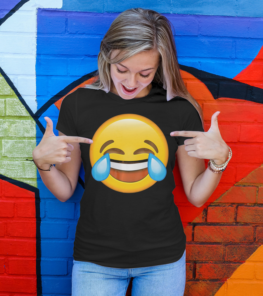 Funny Crying Tears Of Joy Laughing Emoji T-Shirt