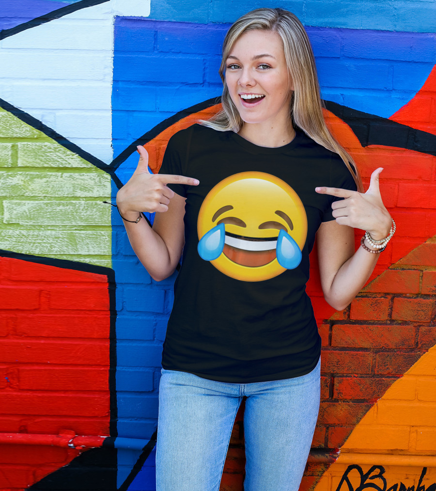 Funny Crying Tears Of Joy Laughing Emoji T-Shirt