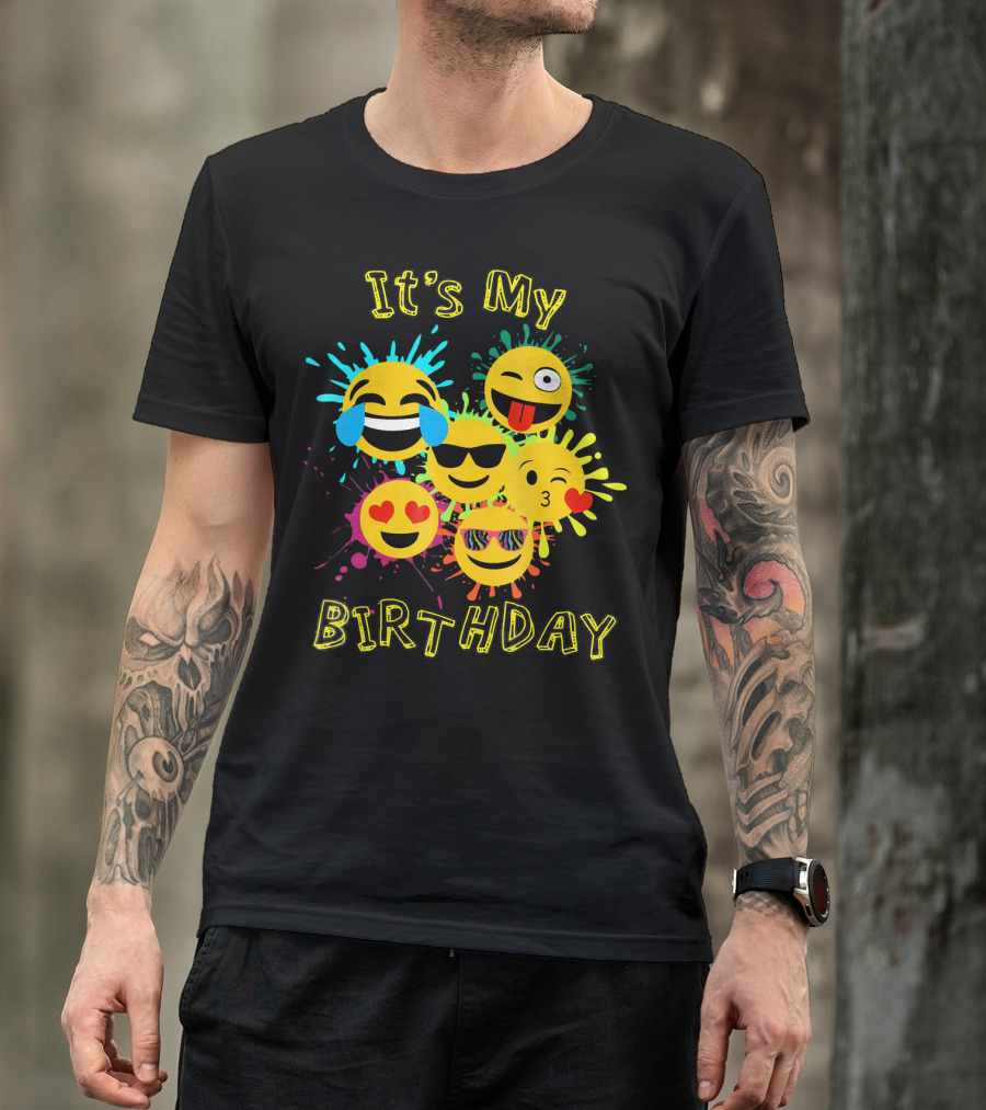 It's My Birthday Colorful Emoji T-Shirt