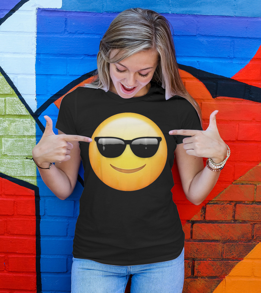 Sunglasses Emoji Cool Smiley Face T-Shirt