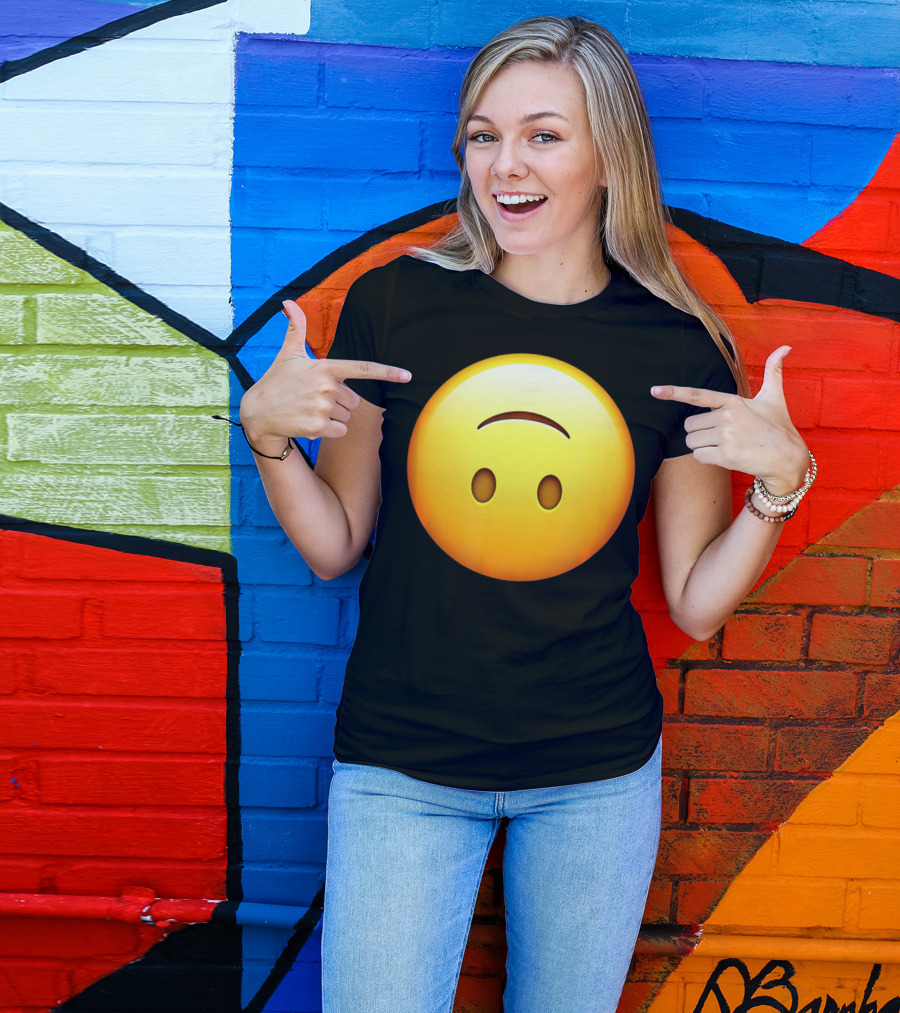 Silly Upside Down Emoji Face T-Shirt