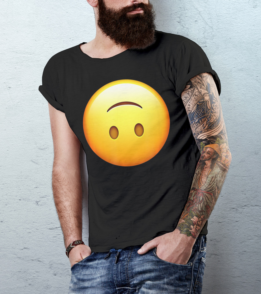 Silly Upside Down Emoji Face T-Shirt