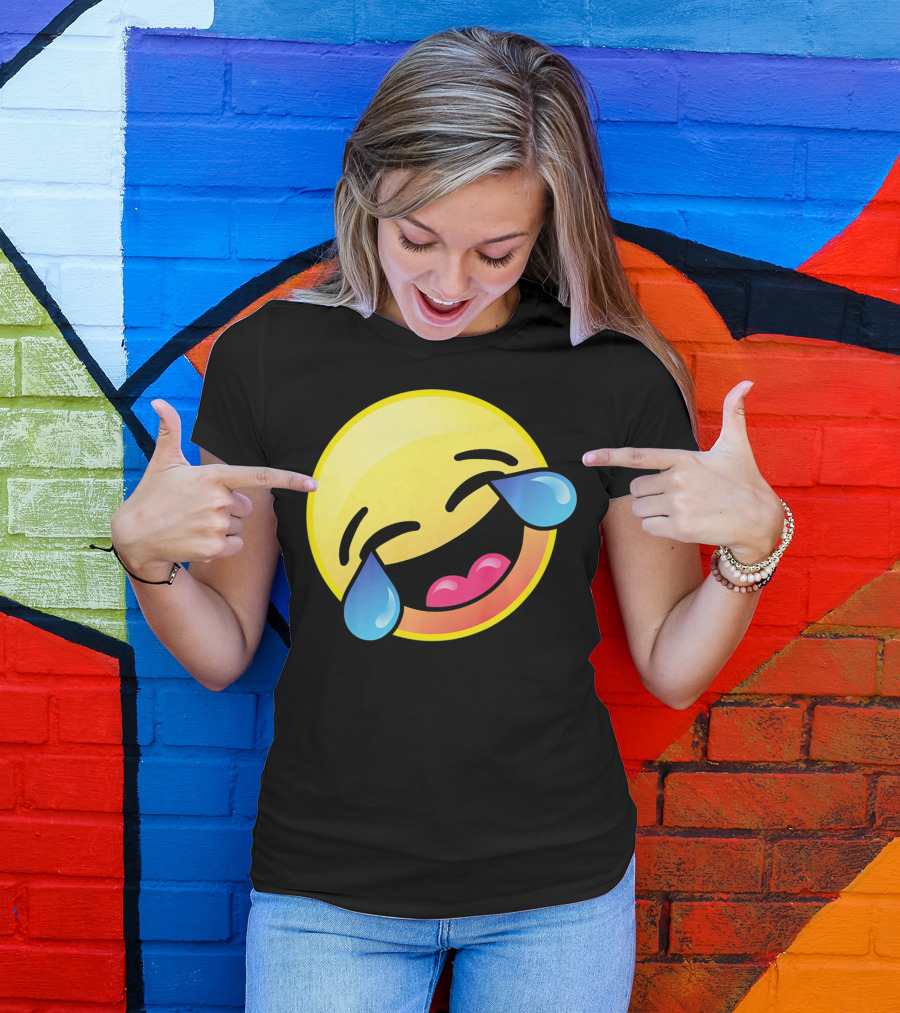 Laughing Crying Emoji Cute LOL Funny Expression T-Shirt